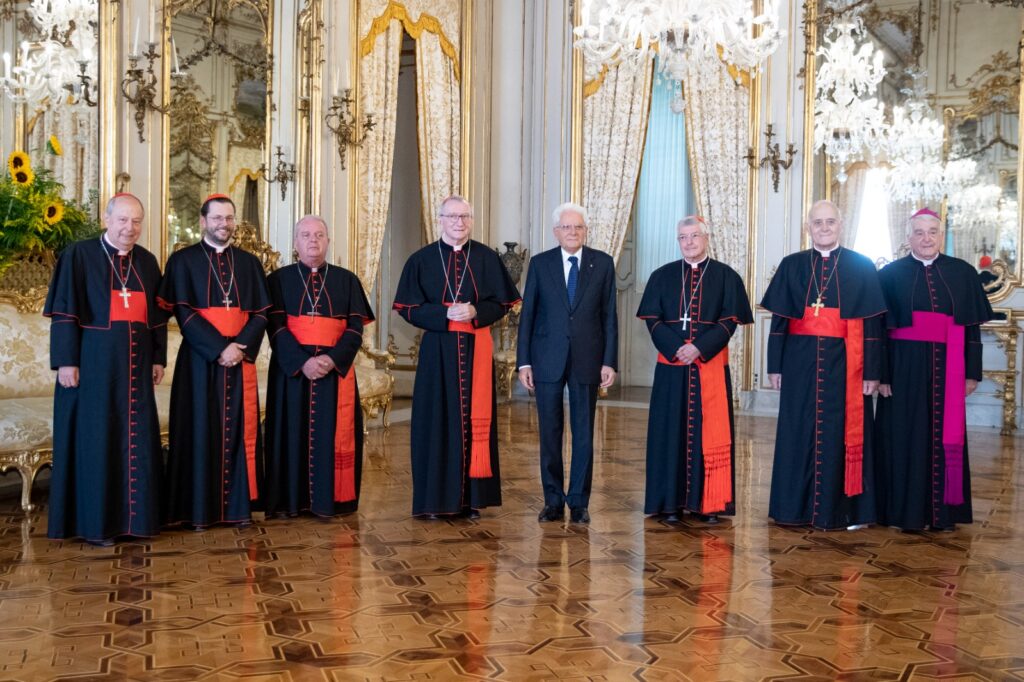 Il Presidente Mattarella con i Cardinali italiani di nuova nomina